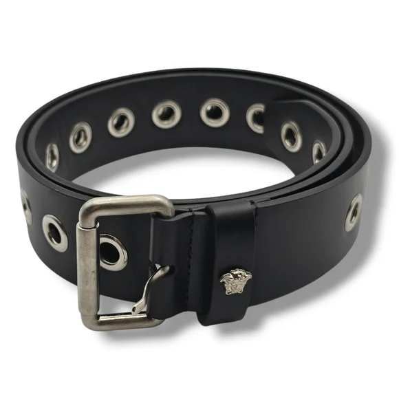 Versace Black Leather Belt